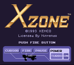 X Zone Title Screen